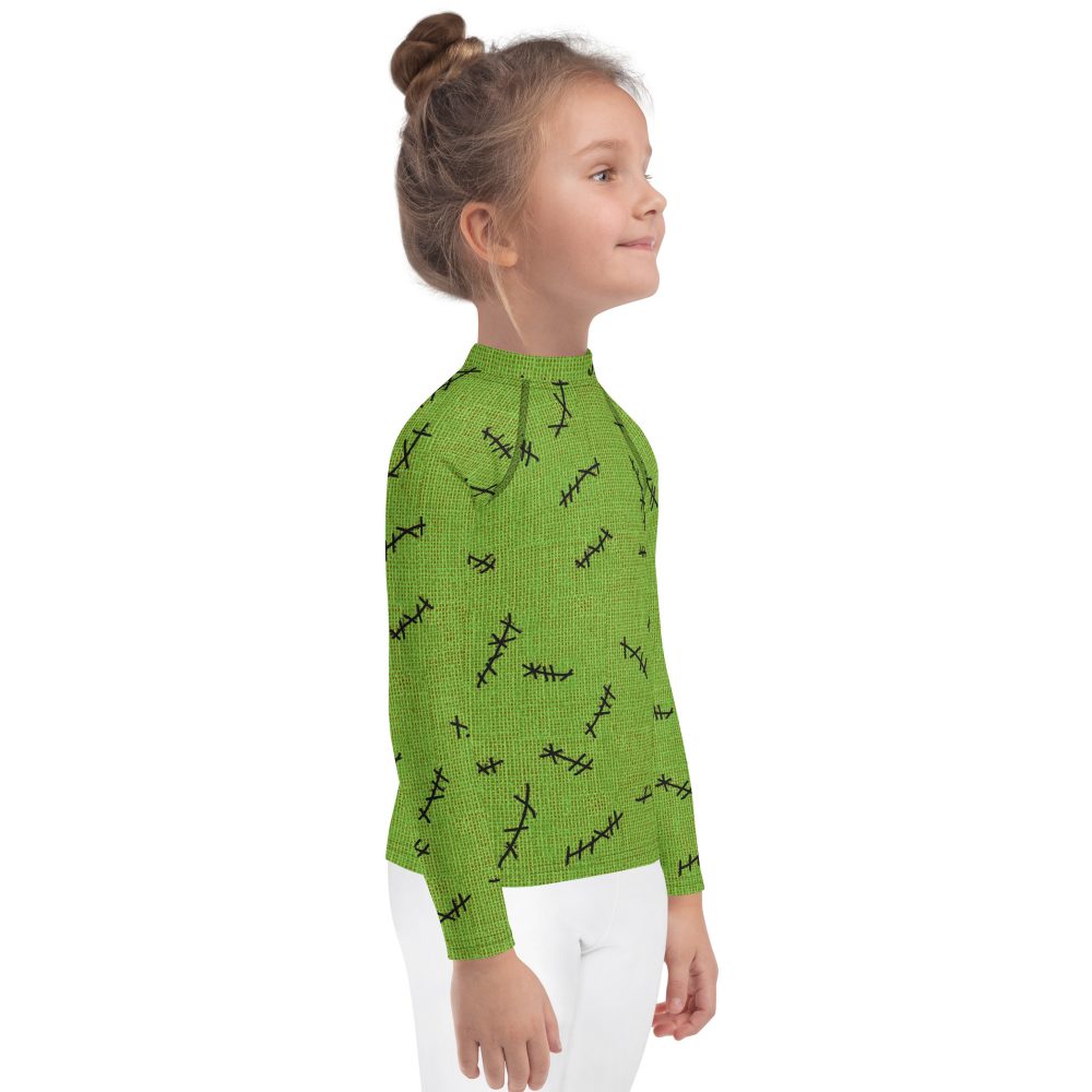 Green Burlap Boogie Man Halloween Cosplay Costume Kids Long Sleeve Shirt - Image 14