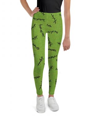 Green Burlap Boogie Man Halloween Cosplay Costume Youth Leggings