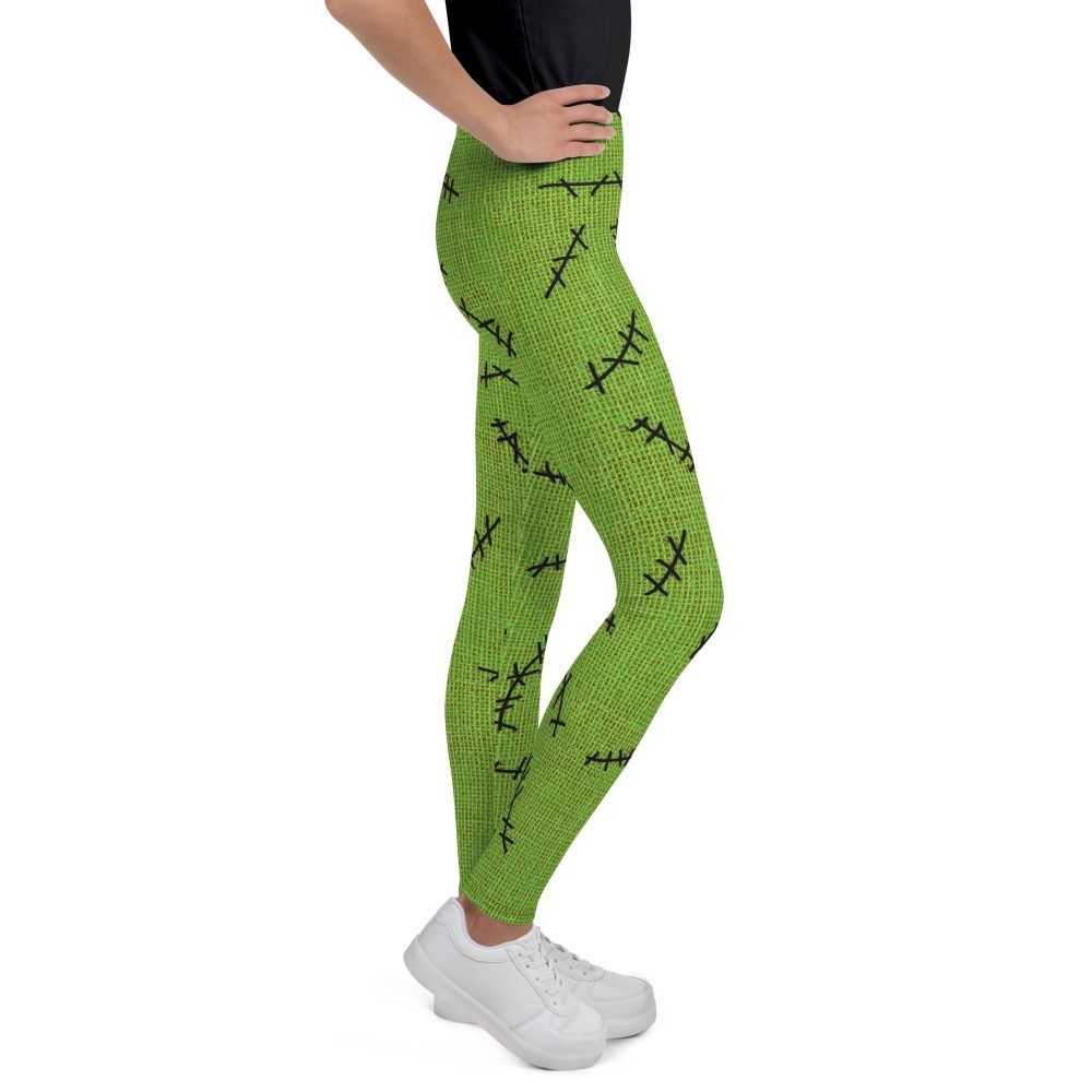 Green Burlap Boogie Man Halloween Cosplay Costume Youth Leggings - Image 6