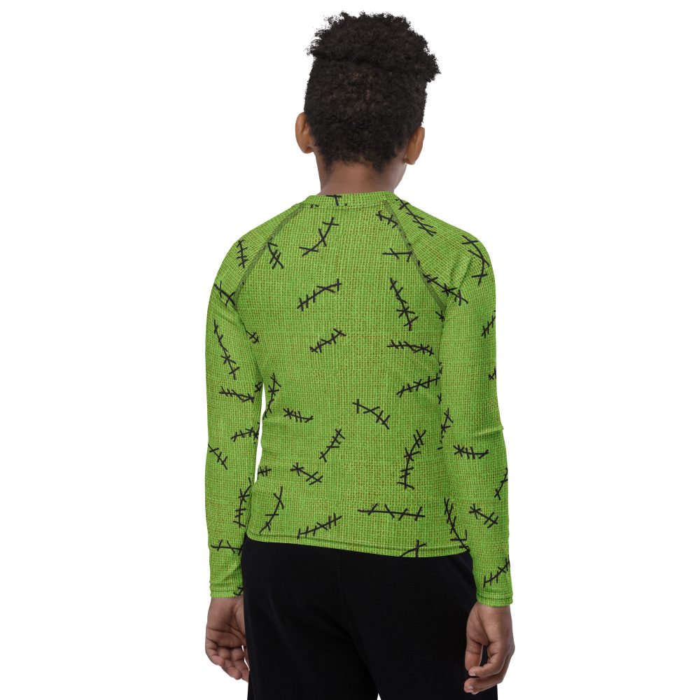 Green Burlap Boogie Man Halloween Cosplay Costume Youth Long Sleeve Shirt - Image 7