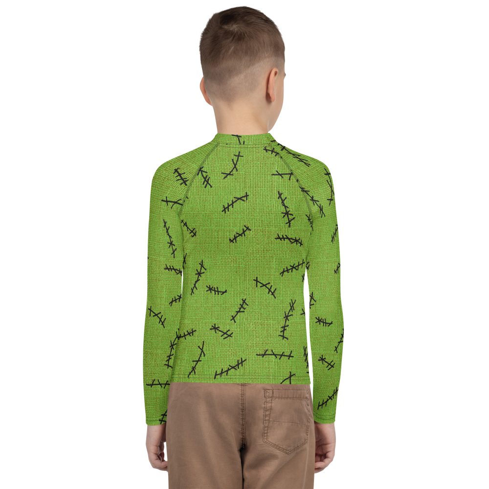 Green Burlap Boogie Man Halloween Cosplay Costume Youth Long Sleeve Shirt - Image 7