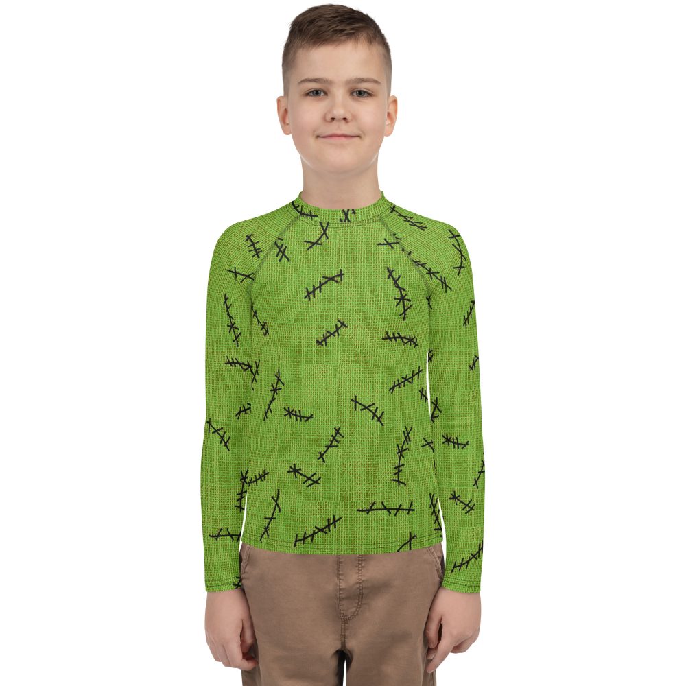 Green Burlap Boogie Man Halloween Cosplay Costume Youth Long Sleeve Shirt - Image 8