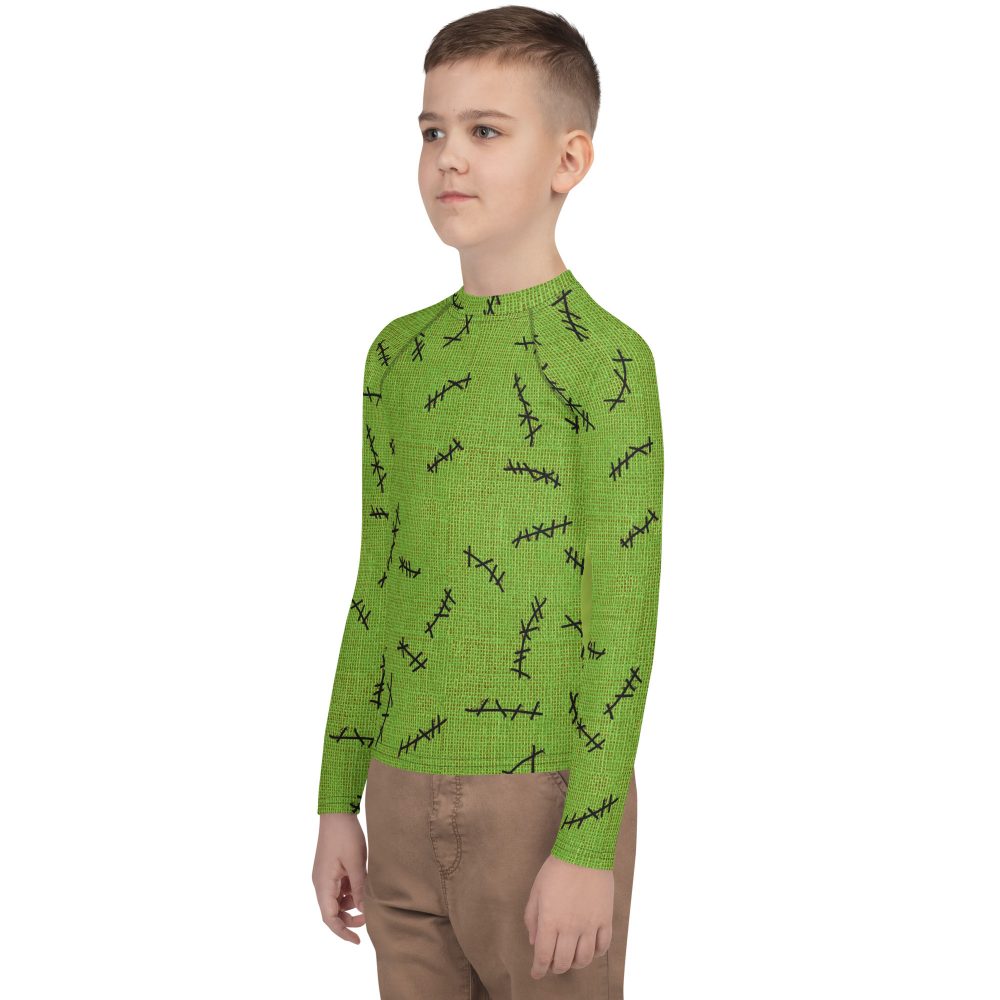 Green Burlap Boogie Man Halloween Cosplay Costume Youth Long Sleeve Shirt - Image 10