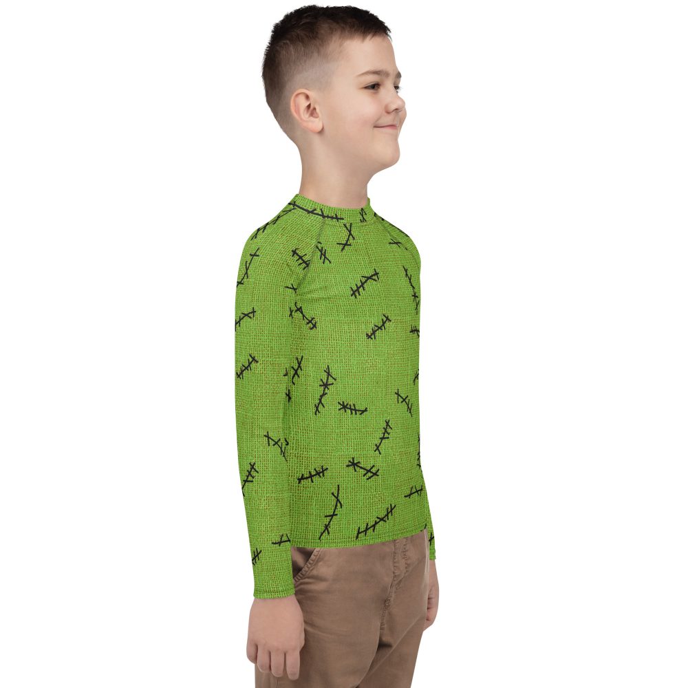 Green Burlap Boogie Man Halloween Cosplay Costume Youth Long Sleeve Shirt - Image 9